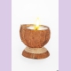 Свеча-эко ручной работы COCONUT в скорлупе кокоса с ванилью d7-10 h7-12 см TM Aromatte